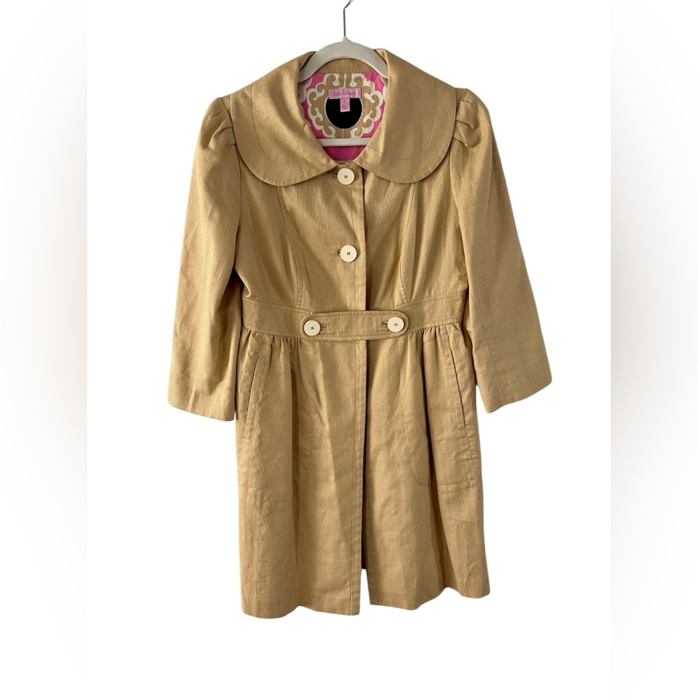 Lily Pullitzer kids tan Vashonne peacoat jacket